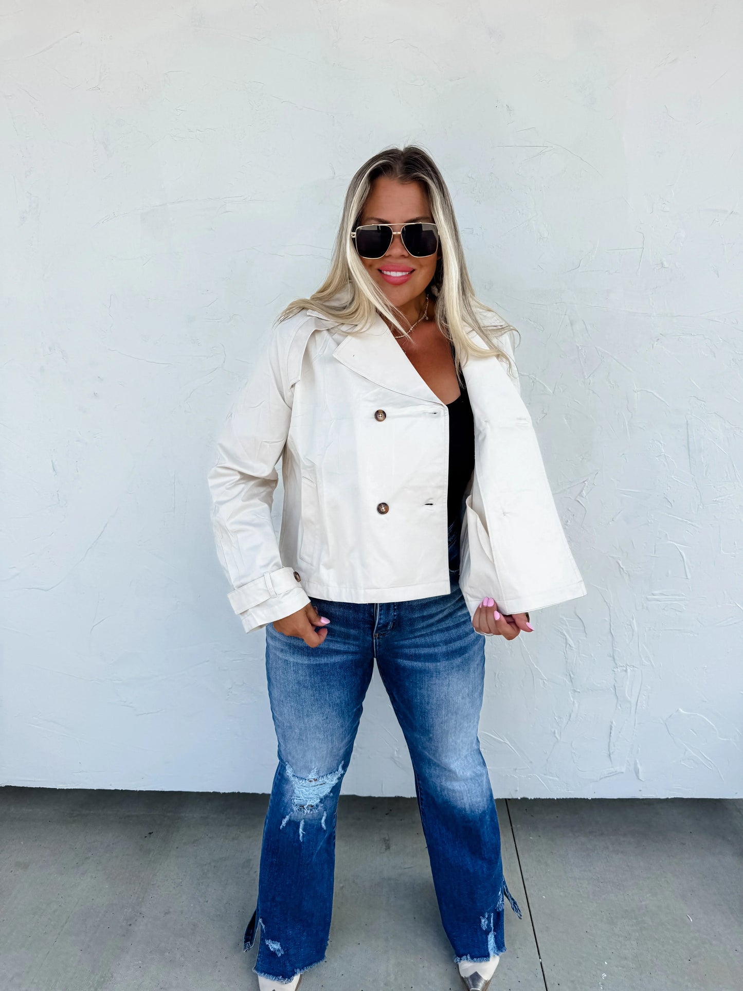 PREORDER: Rossi Crop Trench Coat in Four Colors