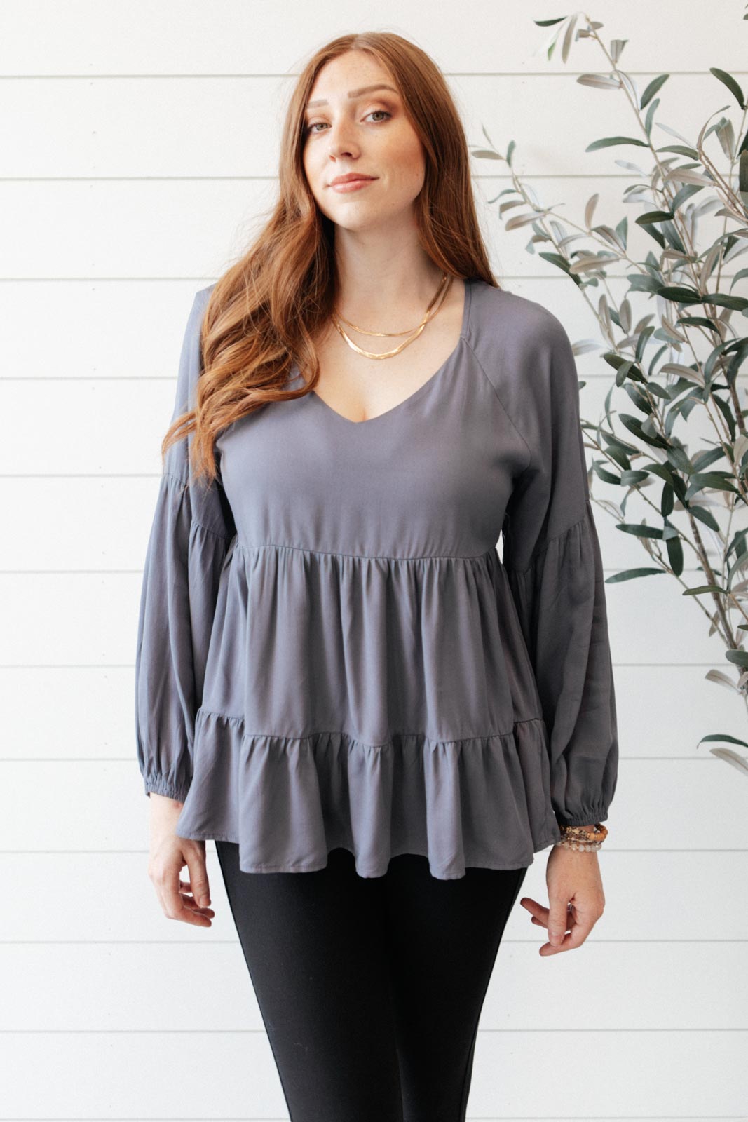 Sassy Swing Top in Charcoal